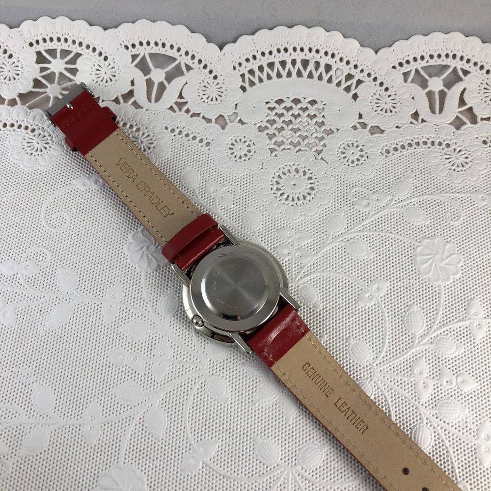 Mums the word Vera Bradley front and back this Red Leather Watch - Picture 4 of 4